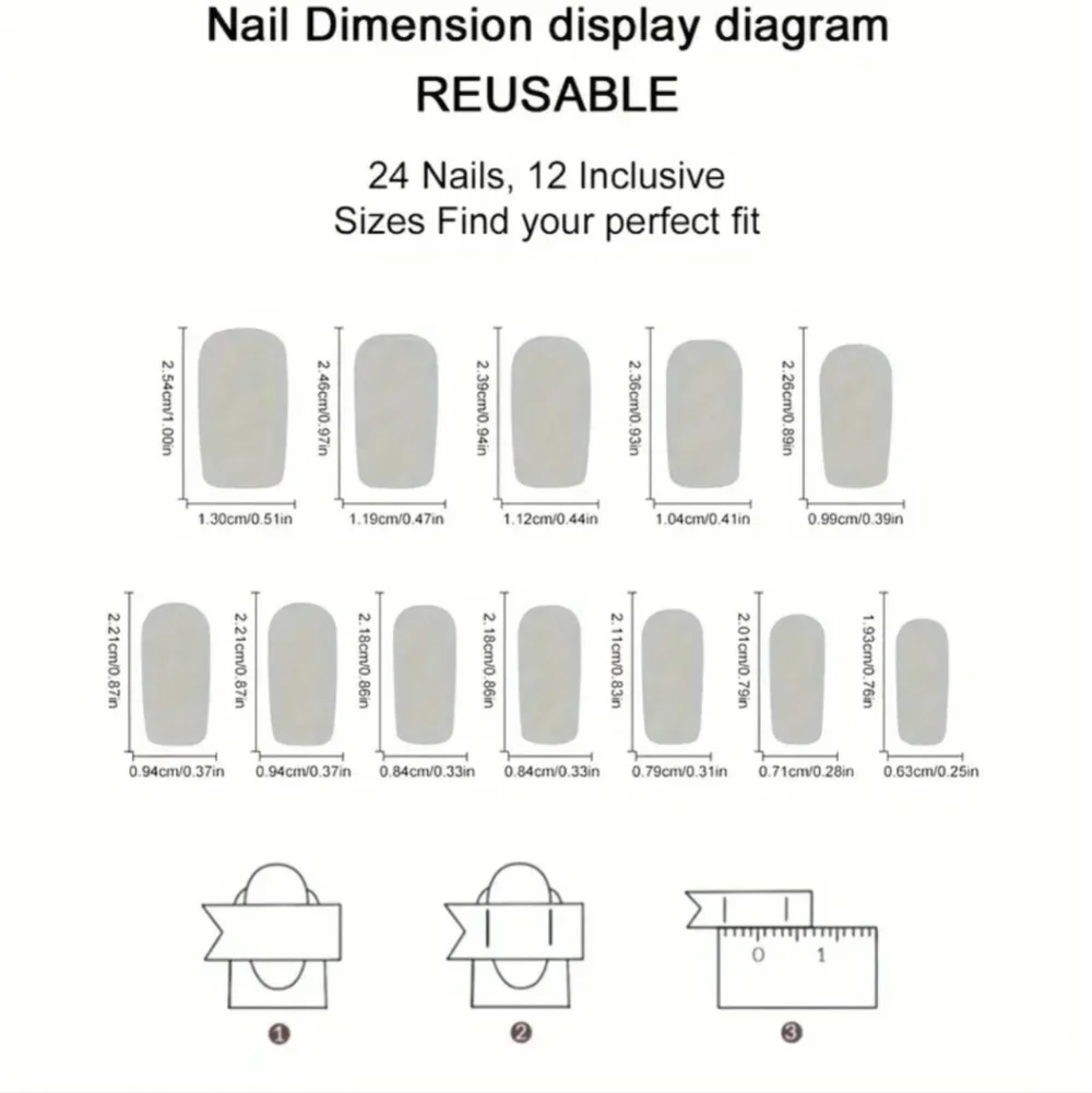 24 Pieces Fake press on nails